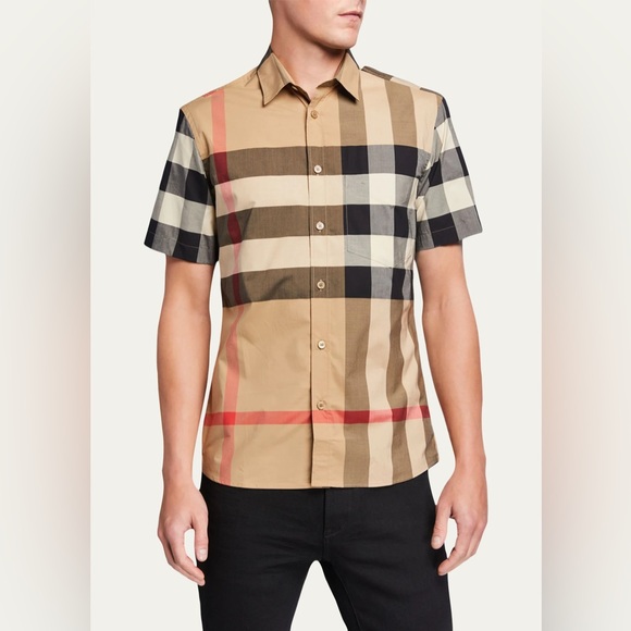 Burberry Other - BURBERRY Summerton Archive Short Sleeve Check Cotton Poplin Button Shirt medium.